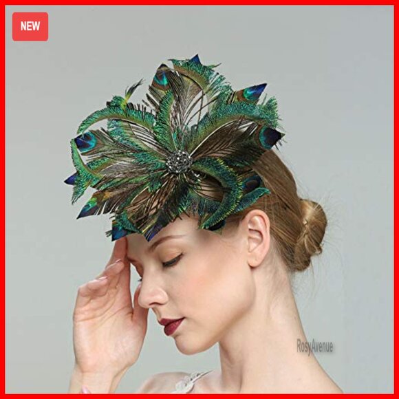 Feather Fascinator Hat with Clip, 10.24\